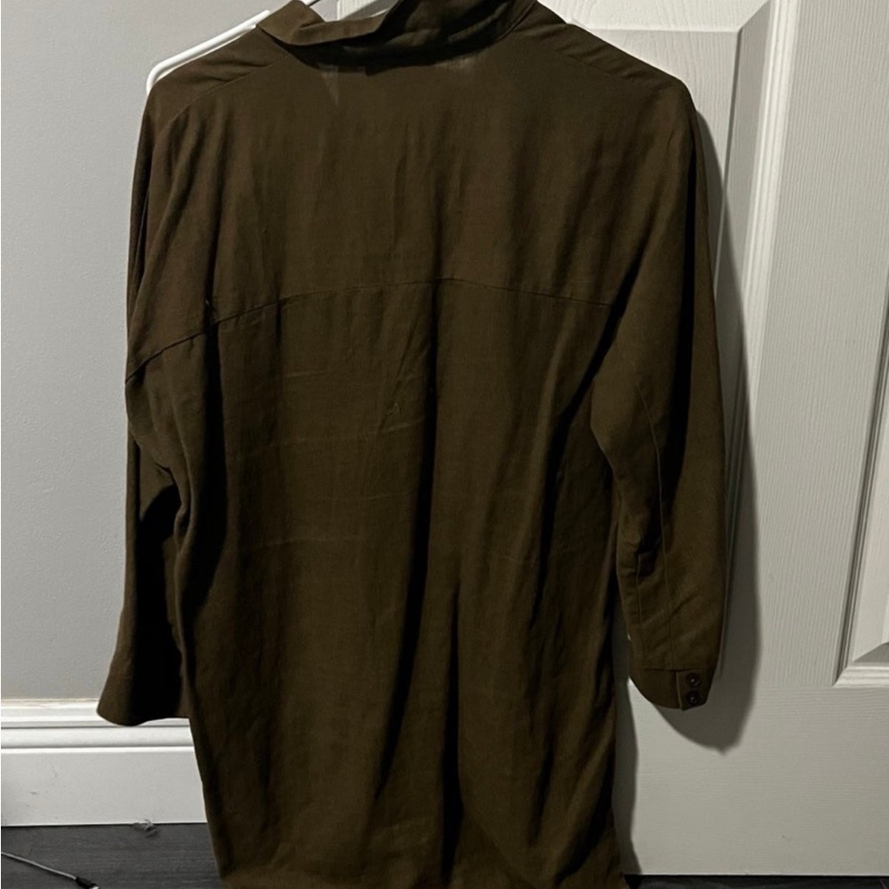 Cynthia Rowley Green Button Up Top S